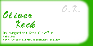 oliver keck business card